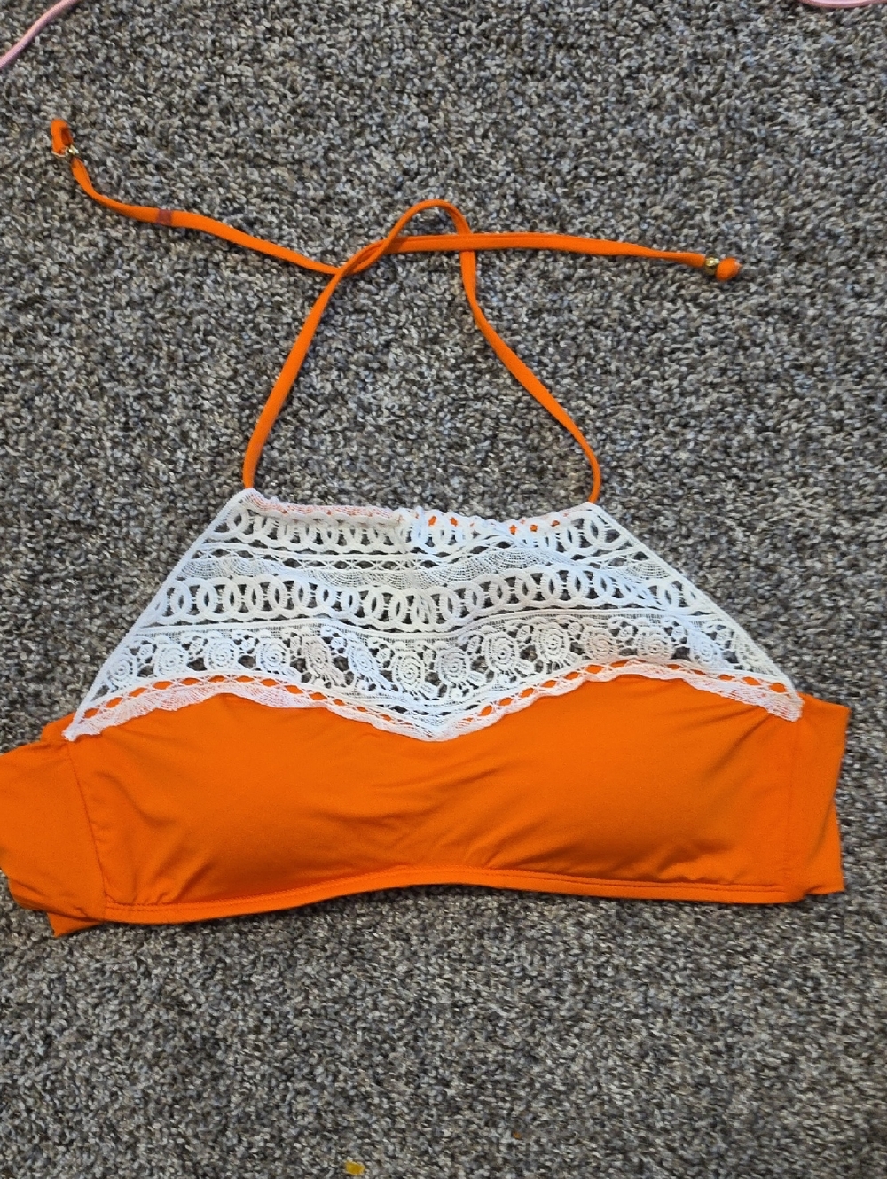 Daniel Cremieux Bright Orange Swim Top with White Trim